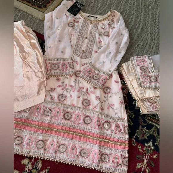 Women’s brand new Indian Punjabi suit outfit size extra small light pink stylish - Picture 4 of 6